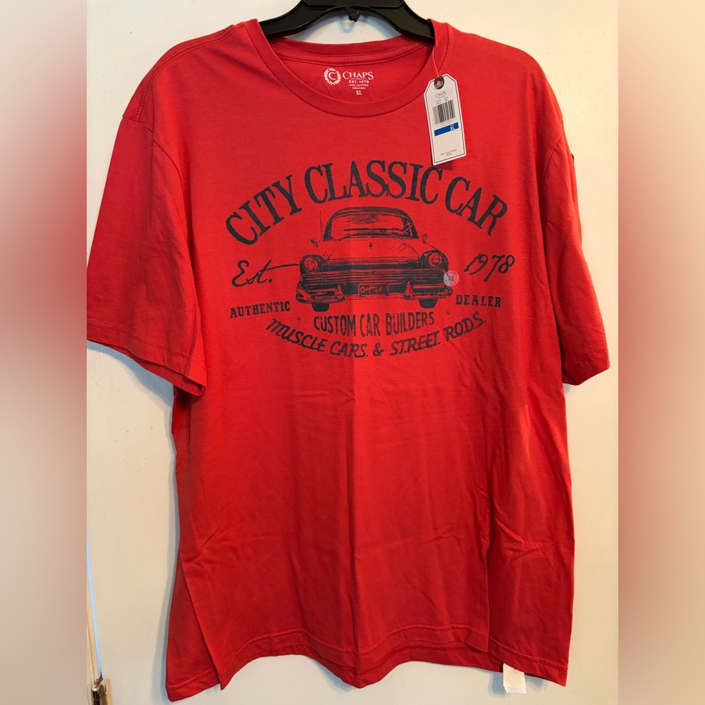 Chaps Red City Classic Car Graphic Tee‎